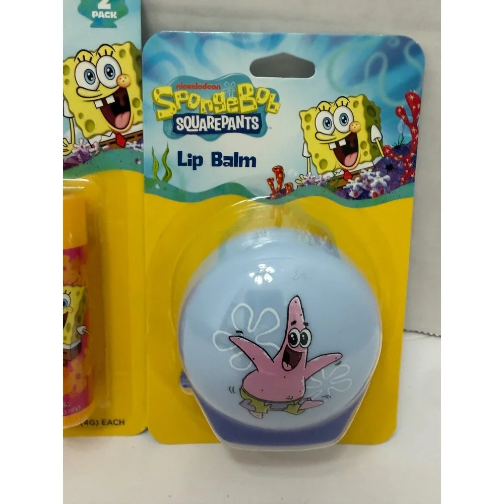Nickelodeon SpongeBob SquarePants Lip Balm Set 2pk Tubes & Patrick Star New